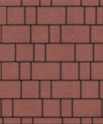 Тротуарная плитка Поревит Старый город Гранит Красный 40 мм 3 плиты