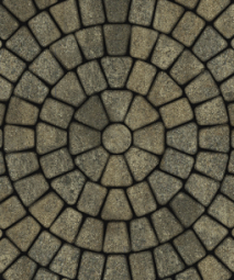 Тротуарная плитка Поревит Классико Гранит Старый замок круговая 60 мм 3 камня