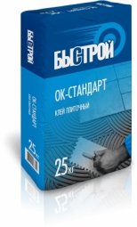 Клей для плитки и керамогранита Быстрой ОК-Стандарт для внутренних и наружных работ 25 кг
