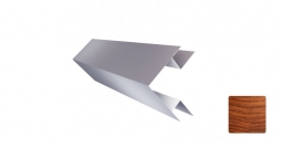 Угол наружный сложный Первая Кровельная 65х18х30 (декоративно-полимерное покрытие) 2м под светлое дерево