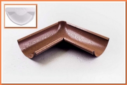 Внутренний угол желоба Nika D125х90 RAL9003 Белый