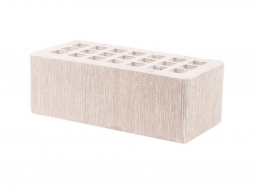 Кирпич лицевой керамический «Белый» «Бархат» пустотелый утолщенный