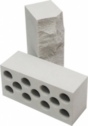 Кирпич лицевой силикатный Неокрашенный рустированный полнотелый одинарный