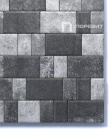 Тротуарная плитка Поревит Старый город Антрацит, 60 мм 3 плиты