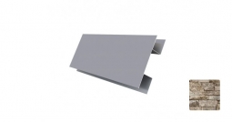 Планка стыковочная сложная Первая Кровельная «Брус» 75 (декоративно-полимерное покрытие) 3м камень