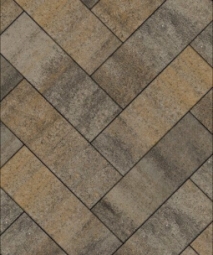 Тротуарная плитка Поревит Паркет Базальт 80 мм 600х200