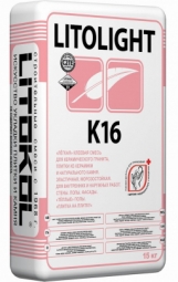 Клей Litokol Litolight K16 для плитки, керамогранита, натурального камня, 15кг