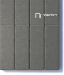 Тротуарная плитка Поревит Паркет Серый 80 мм 600х200