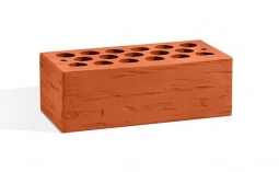 Кирпич лицевой керамический Красный «Дикий камень» пустотелый полуторный