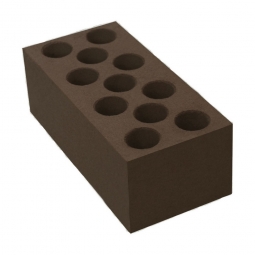 Кирпич лицевой силикатный «Ультракоричневый» пустотелый утолщенный