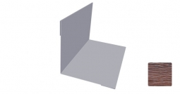 Угол внутренний Первая Кровельная 75х75 (декоративно-полимерное покрытие) 2м дуб темный 3D