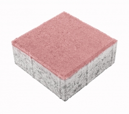 Тротуарная плитка Берит Квадрат Красная 200х200х80 на белом цементе