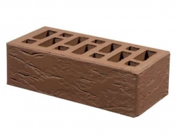 Кирпич лицевой керамический Коричневый «Рустик» пустотелый утолщенный