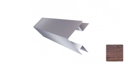 Угол наружный сложный Первая Кровельная «Брус» 75х75 (декоративно-полимерное покрытие) 3м дуб темный 3D