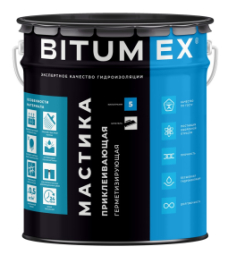 Мастика битумная Bitumex приклеивающая и герметизирующая, 5кг