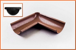 Внутренний угол желоба Nika D125х90 RAL9005 Черный янтарь