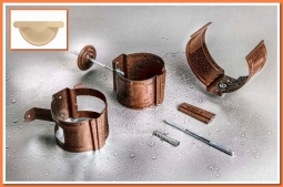 Держатель трубы Nika, на кирпич RAL1015 Светлая слоновая кость