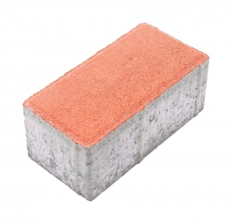 Тротуарная плитка Берит Прямоугольник Оранжевая 200х100х80 на белом цементе