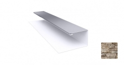 Планка завершающая сложная Первая Кровельная «Брус» (декоративно-полимерное покрытие) 2м камень