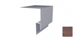 Планка откосная сложная Первая Кровельная «Брус» 75х100 (декоративно-полимерное покрытие) 2м дуб темный 3D