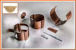 Держатель трубы Nika, на кирпич RAL1014 Слоновая кость