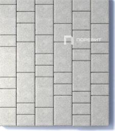 Тротуарная плитка Поревит Старый город Белый, 80 мм 3 плиты