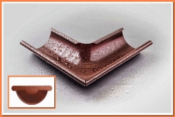 Внешний угол желоба Nika D125х90 RAL8004 Медно-коричневый