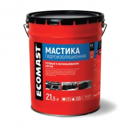 Мастика гидроизоляционная Ecomast металлическое ведро 21,5 л