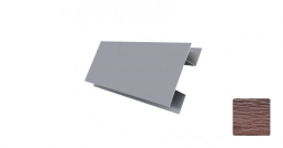 Планка стыковочная сложная Первая Кровельная «Брус» 75 (декоративно-полимерное покрытие) 3м дуб темный 3D