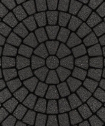 Тротуарная плитка Поревит Классико Черный 60 мм 3 камня круговая