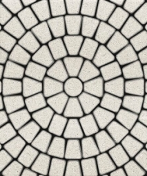 Тротуарная плитка Поревит Классико Гранит Белый 60 мм 3 камня круговая