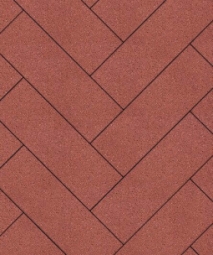 Тротуарная плитка Поревит Паркет Красный 80 мм 600х200